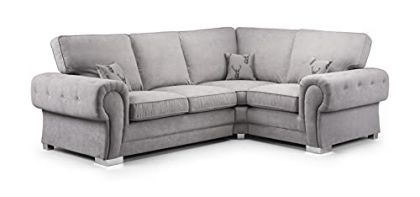 Verona Fabric Corner Sofa 2C1 - Light Grey Box Back