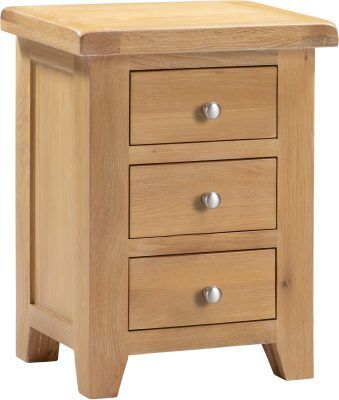 Windsor 3 Drawer Bedside - Natural Oak