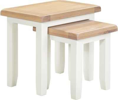 Windsor Nest of 2 Tables – Ivory/Oak