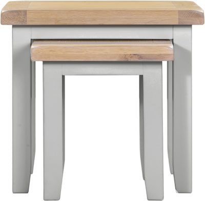 Windsor Nest of 2 Tables – Pebble Grey/Oak