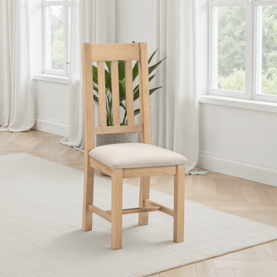 Windsor Slatted Dining Chair (x2 per box) – Natural Oat Fabric