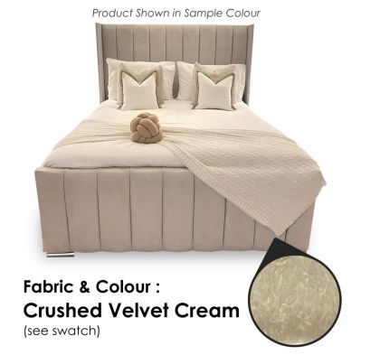 Zaragoza Crushed Velvet Cream-5ft - King Size-Standard