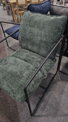 Tivoli Fabric Occasional Chair - Black Metal/Green 