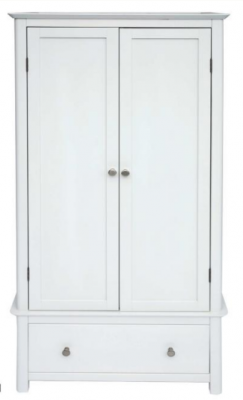 Nairn  2 Door, 1 Drawer Wardrobe - White