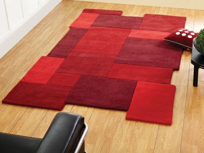 Abstract Collage Rug 120 x 180 - Red