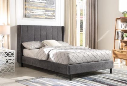 Amelia Fabric King Size Bed 5ft - Dark Grey 