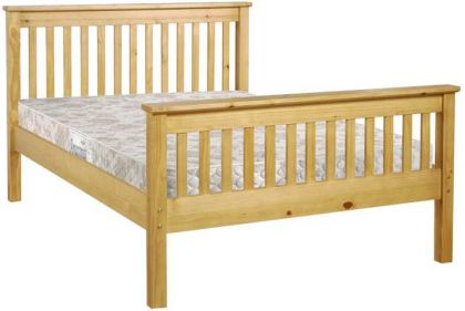 Monaco Double Bed 4ft 6in High Foot - Antique Pine