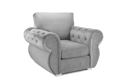Belfast Fabric Fullback 1 Seater Sofa - Plush Grey