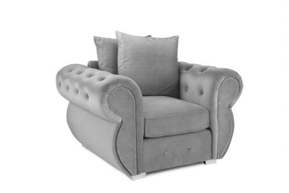 Belfast Fabric Scatterback 1 Seater Sofa - Plush Grey