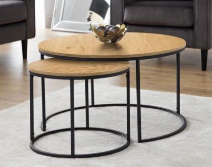 Bellini Round Nesting Coffee Table - Oak
