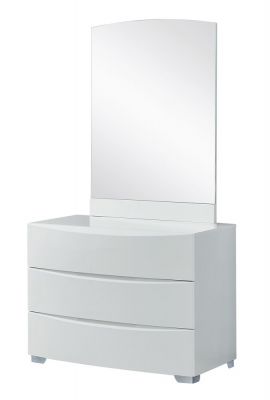 Bethany White Dresser & Mirror - High Gloss