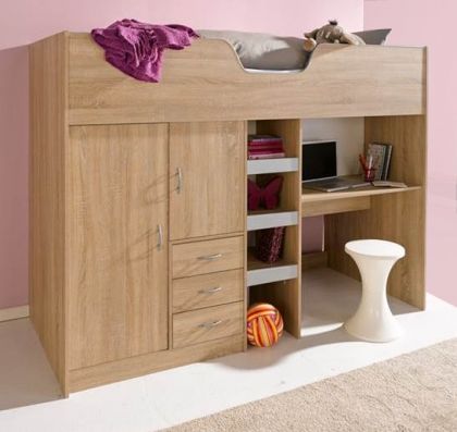 Bourne High Sleeper Bed - Oak