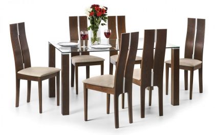 Cayman Glass Dining Set - 6 Chairs