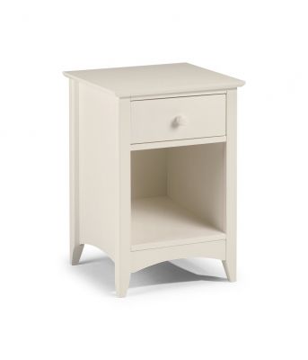 Cameo 1 Drawer Bedside Chest - Stone White