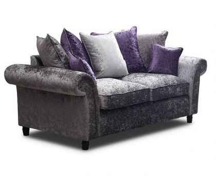 Cashmere Crushed Velvet Silver 2 Seater Sofa