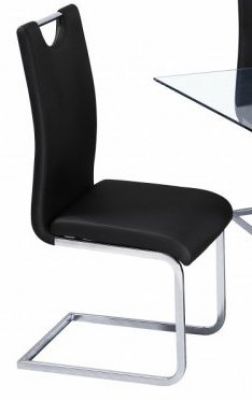 Caspian PU Chair Chrome & Black (Sold in 2s)
