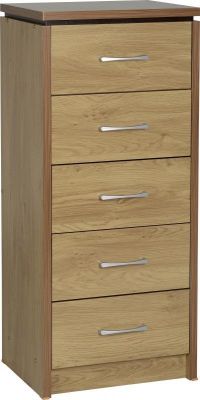 Charles 5 Drawer Narrow Chest - Oak