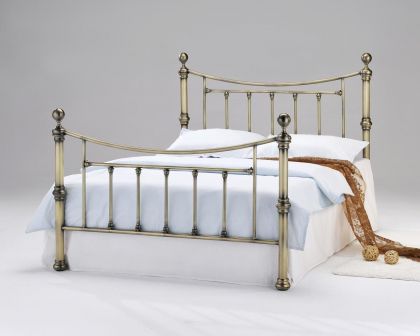 Charlotte Metal King Size Bed 5ft - Antique Brass