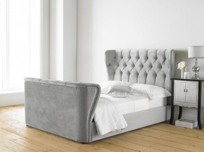 Copenhagan Fabric King Size Bed 5ft - Grey