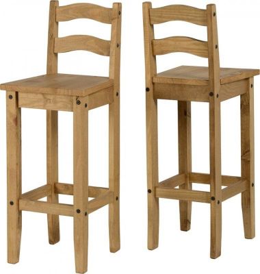 Corona BAR Chair (PAIR) - Distressed Waxed Pine