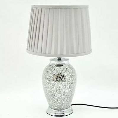 Crackle Glass Lamp and Shade 55x33x33cm