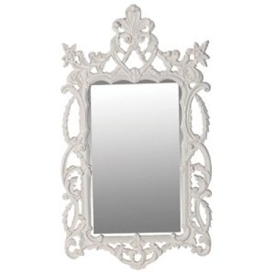 White Intricate Frame Mirror