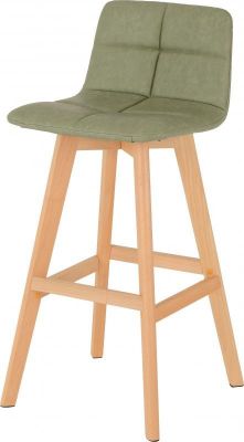 Darwin Bar Chair (PAIR) - Green Faux Leather