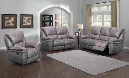 Edwardo Air Leather Recliner Suite 3+2+1 - Grey
