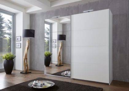 Ernie Mirrored Sliding Wardrobe 2.25m - White