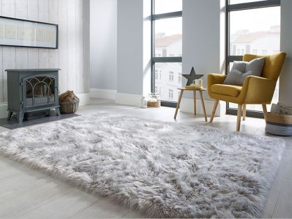Faux Fur Sheep Skin Rug 80 x 150 - Grey