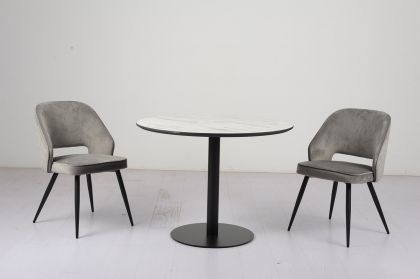 Fenton Grey Glass Dining Set - 4 Chairs
