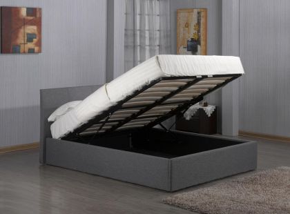 Fusion Fabric Storage King Size Bed Grey - 5ft