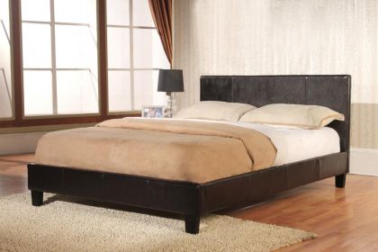 Haven Leather Double Bed 4ft 6in- Black