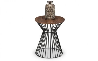 Jersey Round Wire Lamp Table - Walnut