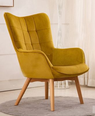 Kayla Fabric Chair - Mustard