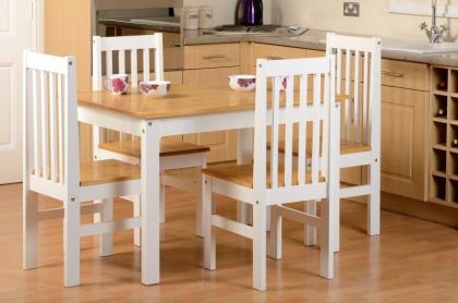 Ludlow Dining Set Oak / White - 4 Chairs