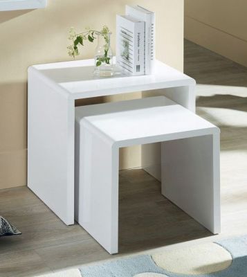 Manhattan High Gloss Nest of Tables - White