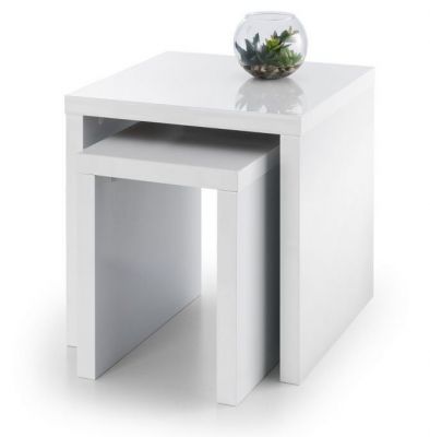 Metro High Gloss Nest of Tables - White