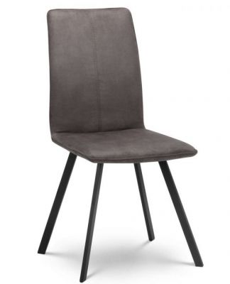 Monroe Dining Chair - Charcoal Grey Suede