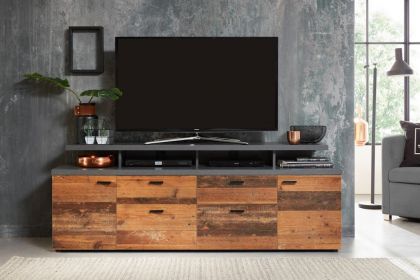 Mood TV Media Storage Cabinet PLUS LIGHTS -  Old Wood