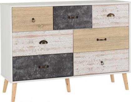 Nordic Merchant Chest - White / Distressed Effect