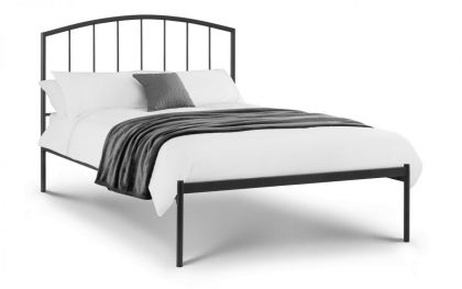 Onyx Satin Grey Metal Single Bed 3ft