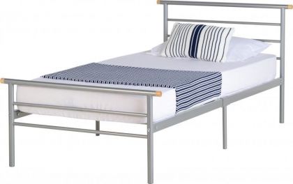 Orion Metal Single Bed 3ft - Silver