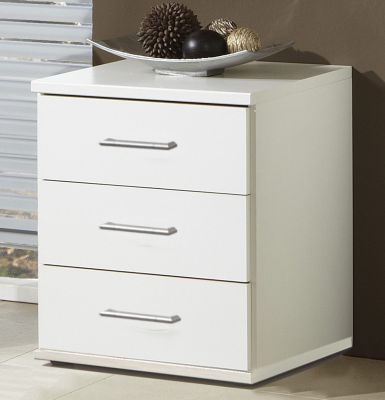 Chess Osaka 3 Drawer Bedside - White