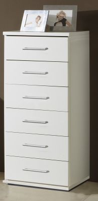 Chess Osaka 6 Drawers Tallboy - White