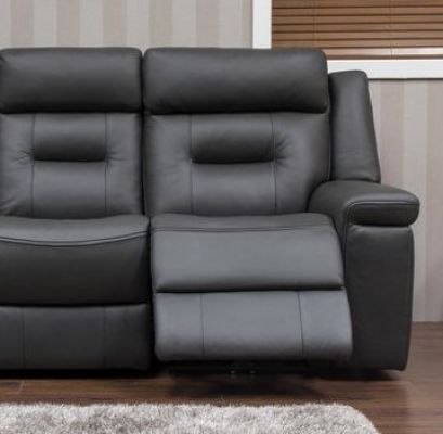 Osbourne Leather 2 Seater Recliner Sofa 2RR - Dark Grey
