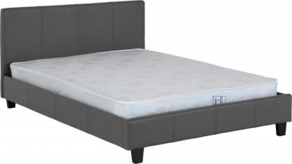 Prado Grey Leather Bed - Leather Beds - Beds