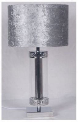 Q Clear Glass Silver Metal Celtic Design Table Lamp