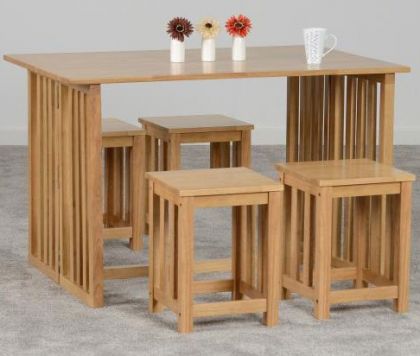 Richmond Foldaway Dining Set - Oak Varnish