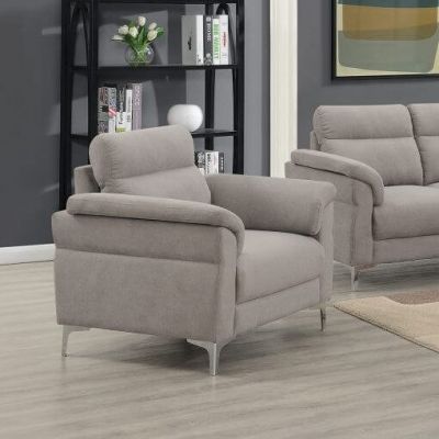 Roxy Fabric 1 Seater Sofa - Light Grey